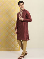 House of Pataudi Ethnic Motifs Embroidered Cotton Jashn Kurta | Grocsy
