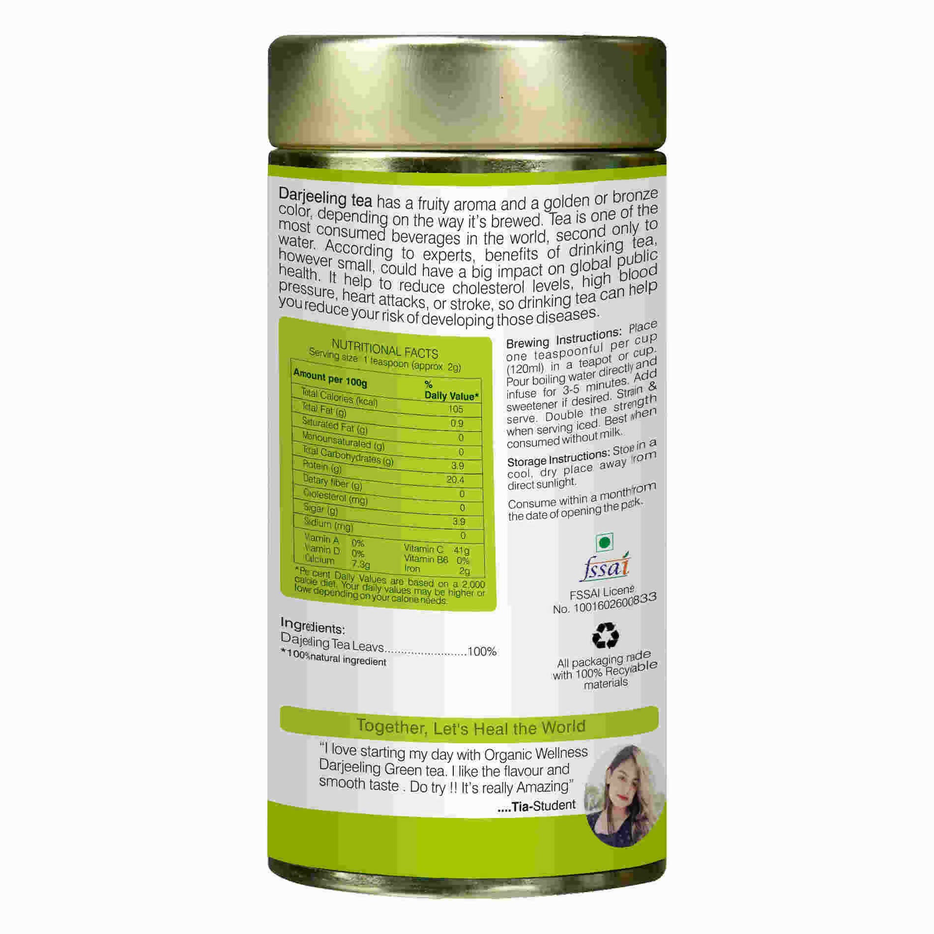 Organic Wellness Darjeeling Tea | Grocsy