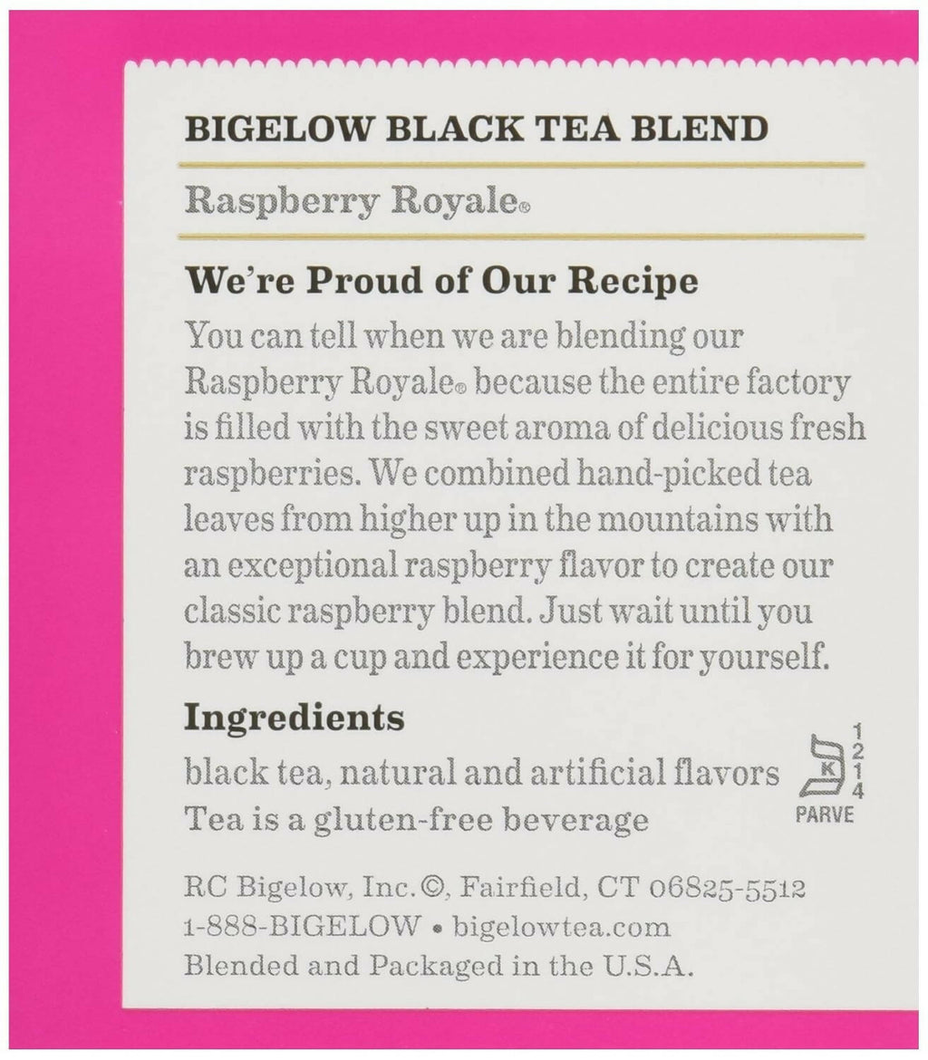 Bigelow Raspberry Royale Tea Bags | Grocsy