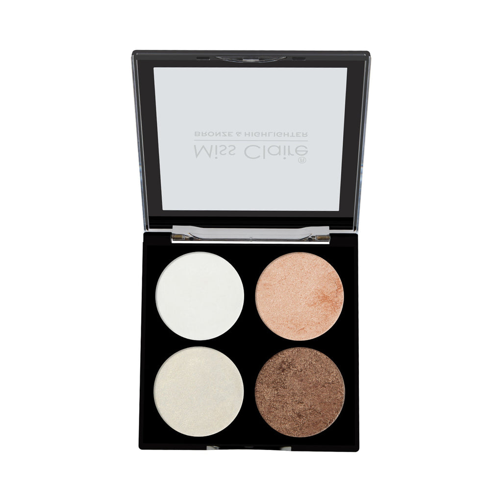 Miss Claire Bronze & Highlighter Makeup Studio Palette - 4 | Grocsy