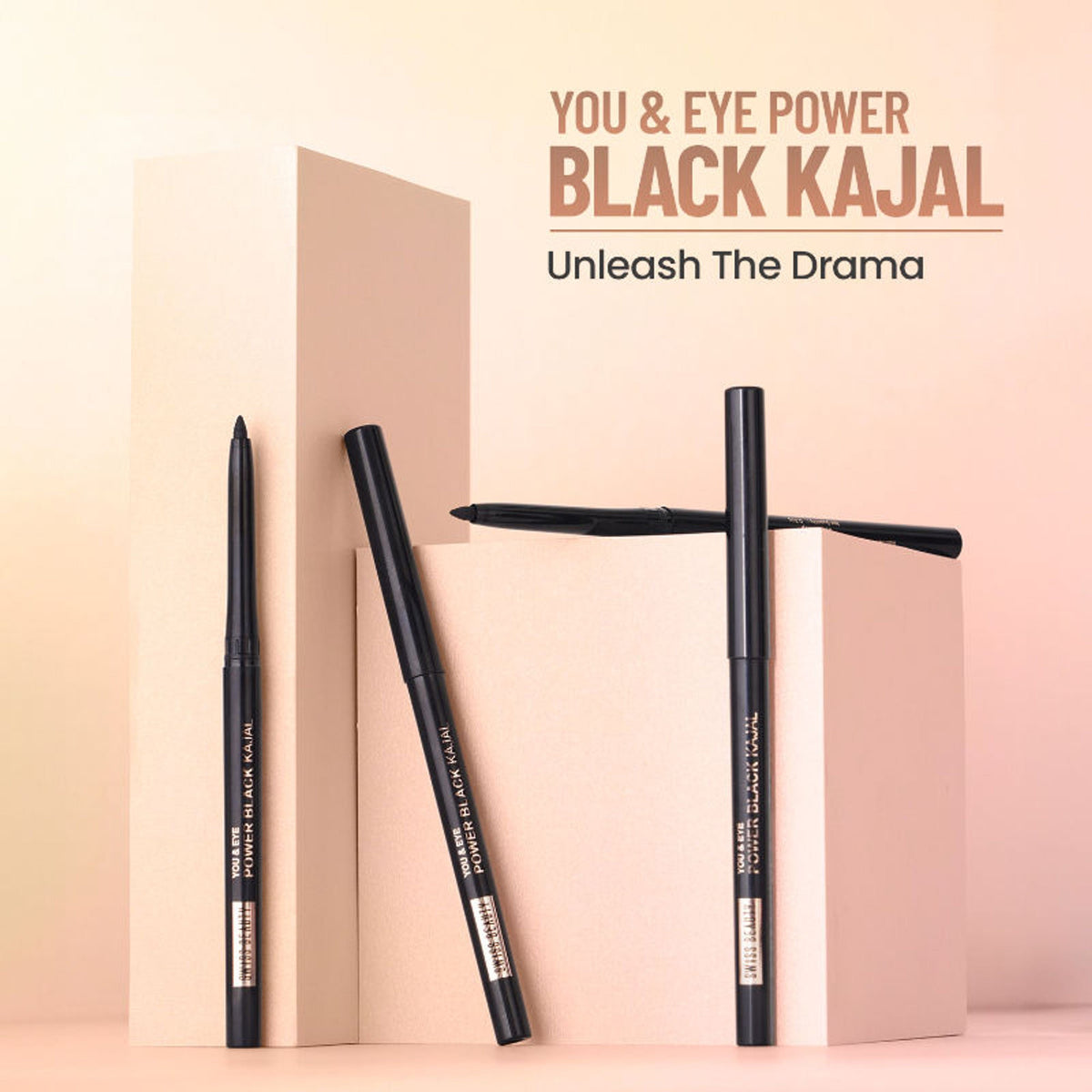 Swiss Beauty You & Eye Power Black Kajal - Pack Of 2 | Grocsy