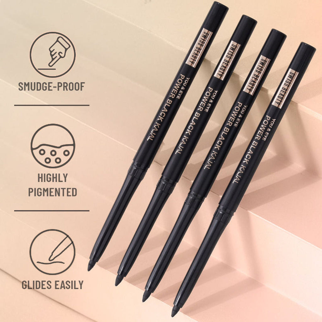 Swiss Beauty You & Eye Power Black Kajal - Pack Of 2 | Grocsy