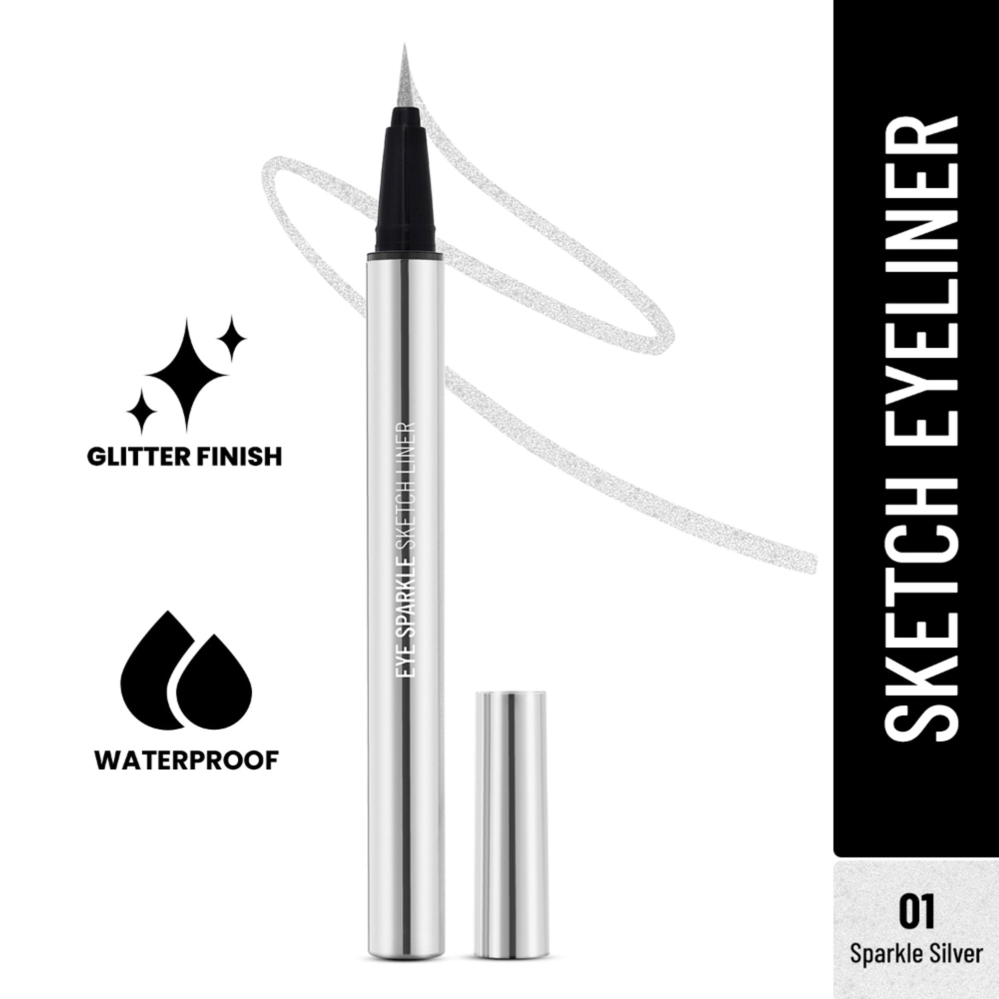 Swiss Beauty Eye Sparkle Sketch Liner - 1 Sparkle Silver | Grocsy