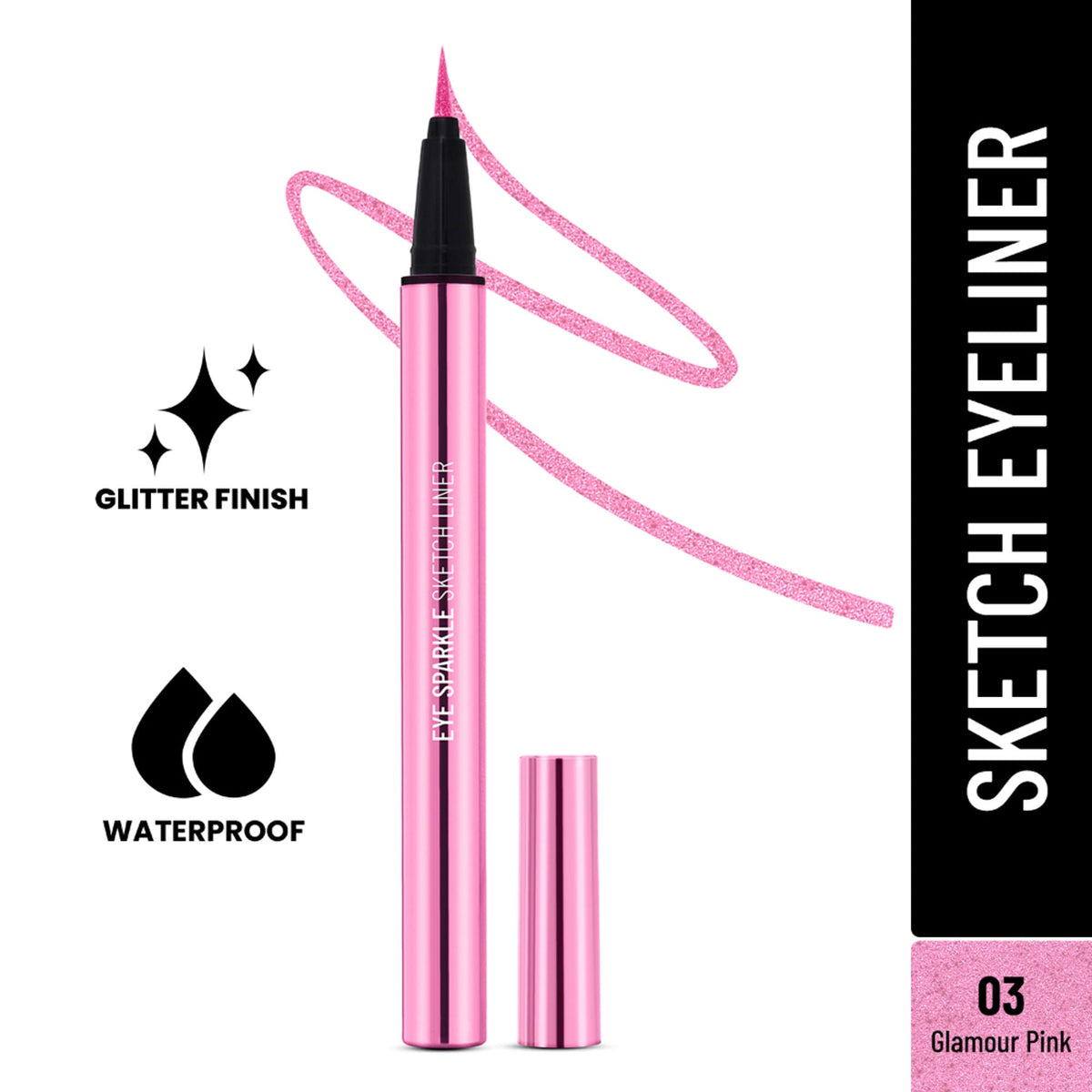Swiss Beauty Eye Sparkle Sketch Liner - 3 Glamour Pink | Grocsy