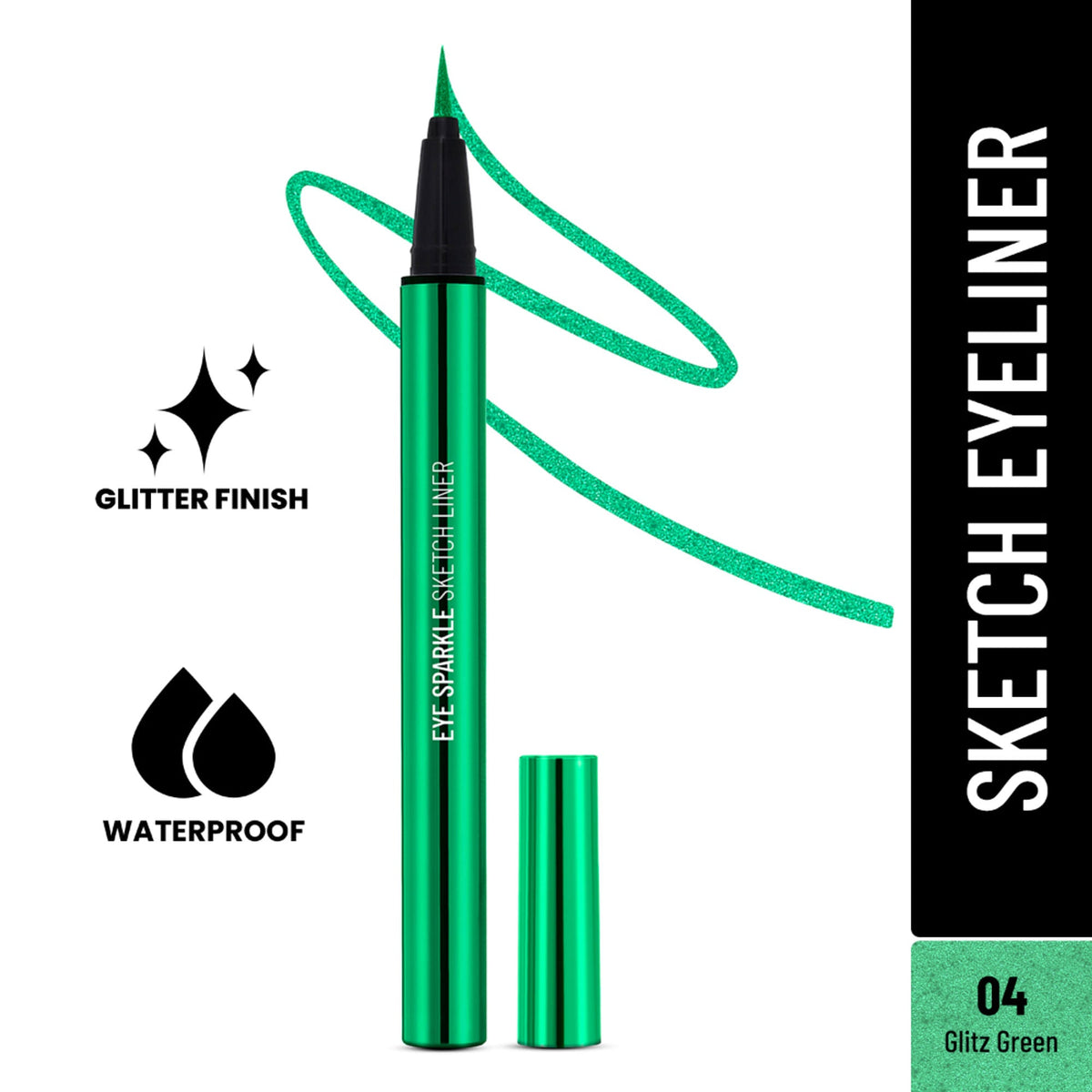 Swiss Beauty Eye Sparkle Sketch Liner - 4 Glitz Green | Grocsy