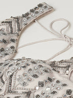 House of Panchhi Beige - Net Mirror & Sequins Embroiderey Lehenga choli | Grocsy