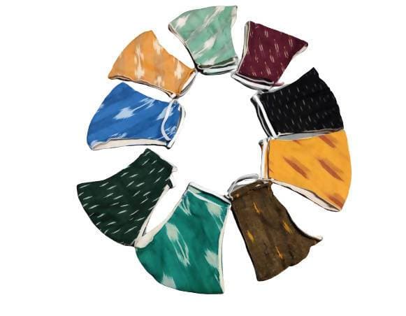 Pochampally Cotton Face Mask (Multi Color) | Grocsy