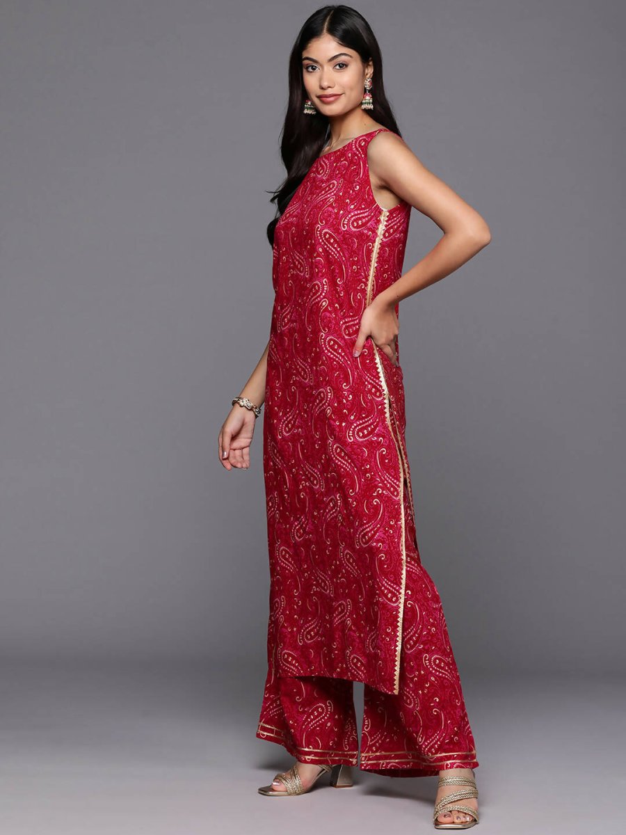 Ahalyaa Women's Traditional wear Kurta Set - Red | Grocsy