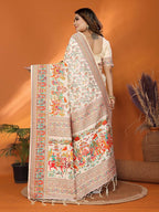 Joban Fashion Off White Meena Weaves Pashmina Sarees | Grocsy