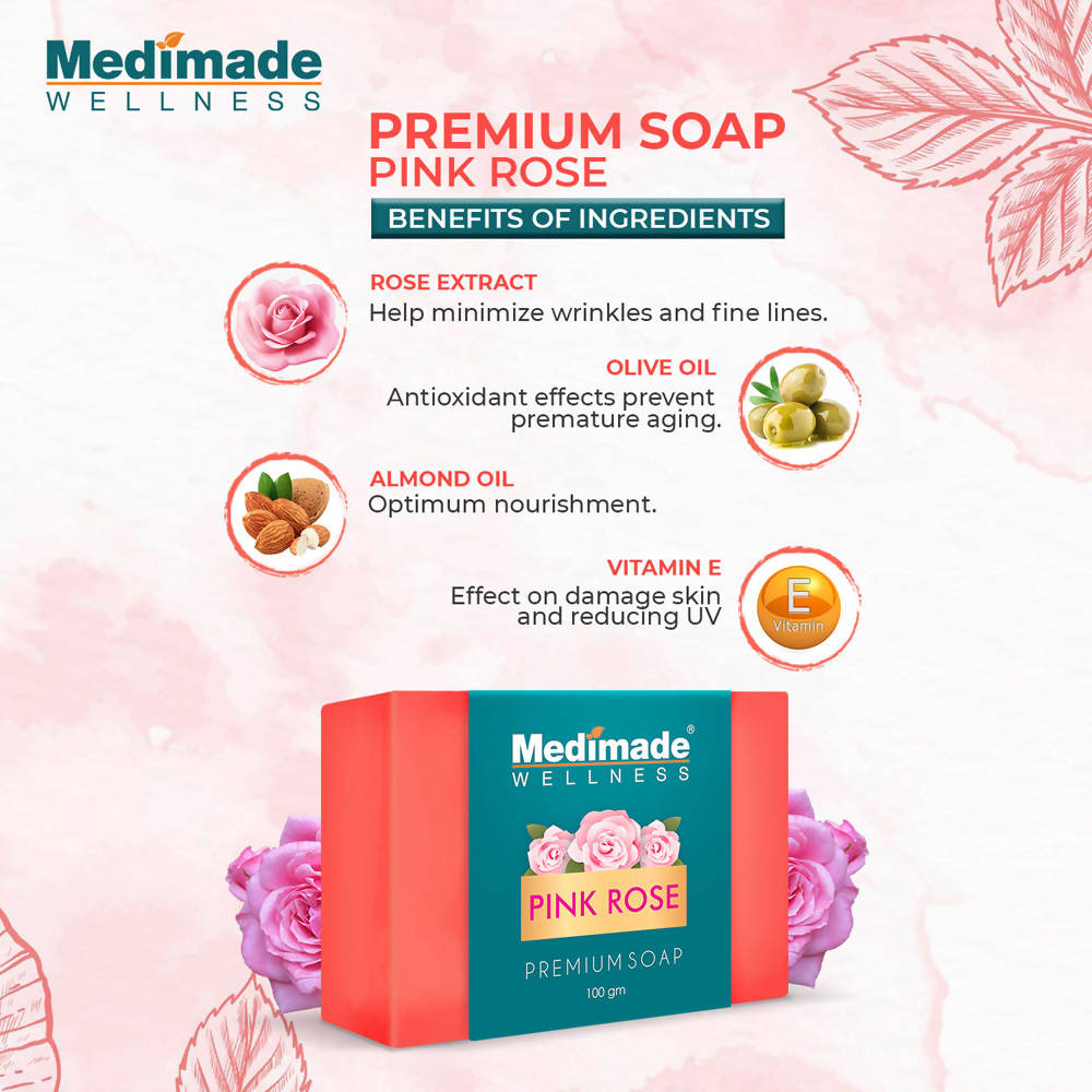 Medimade Wellness Pink Rose Premium Soap | Grocsy
