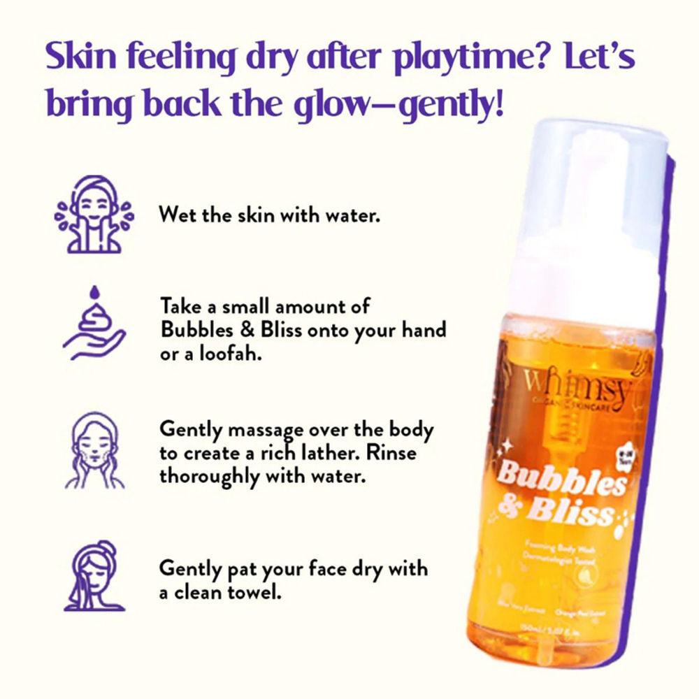 Whimsy Beauty Bubbles & Bliss Foaming Body Wash For Girls & Kids - Aloe Vera & Orange Extract | Grocsy