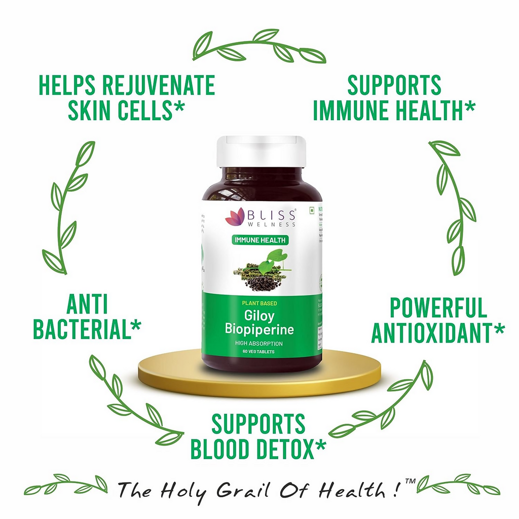 Bliss Welness Giloy Biopiperine Tablets | Grocsy