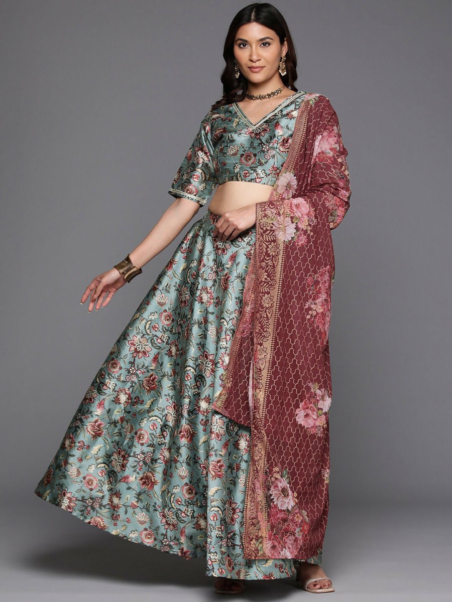 Ahalyaa women's wear Traditional wear lehenga choli - Green | Grocsy