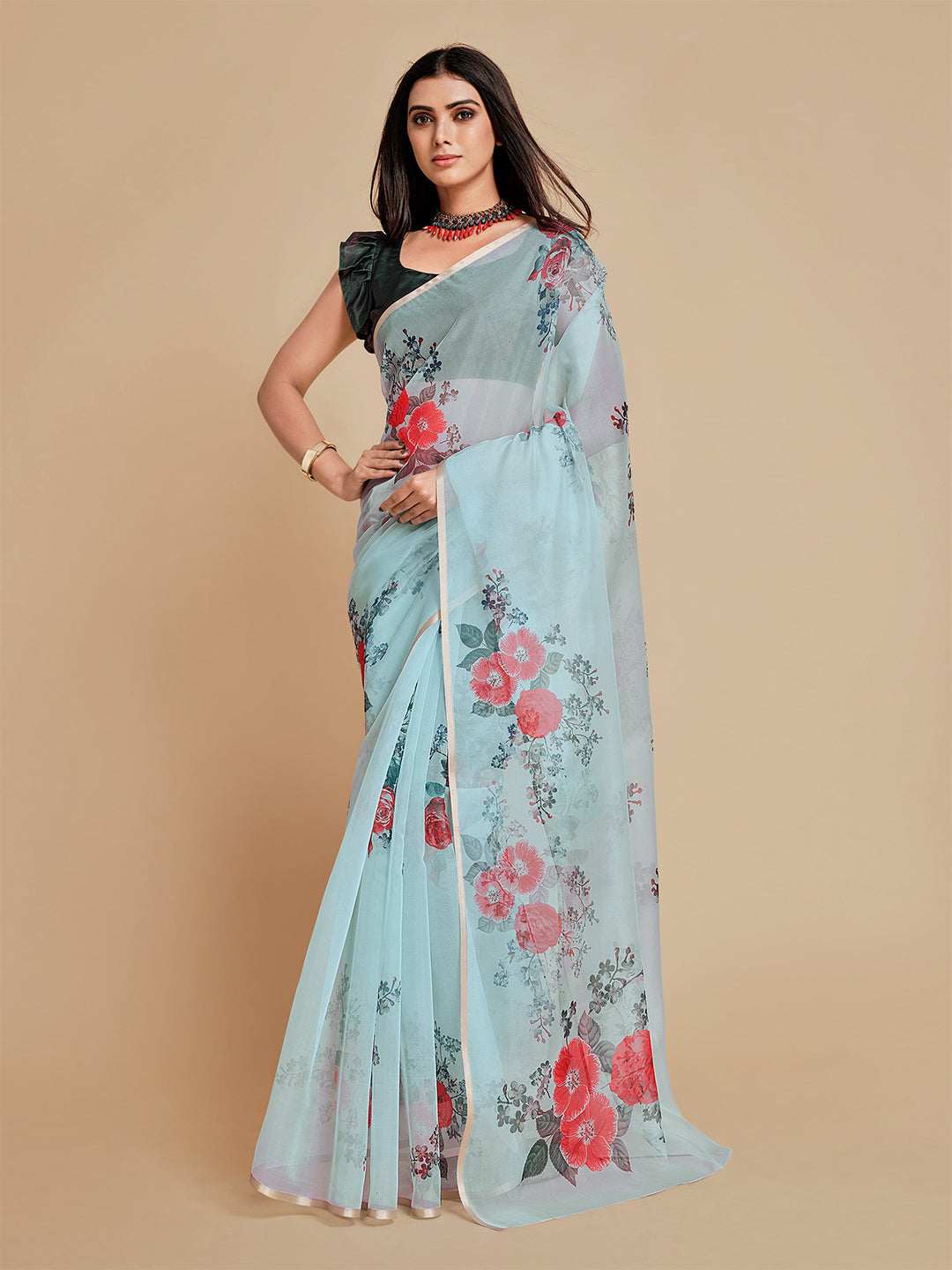 Sangria Women Blue Sarees | Grocsy