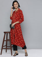 HERE&NOW Ethnic Motifs Printed A-Line Kurta | Grocsy