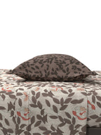 MYTRIDENT Brown White Floral Cotton 144 TC Queen Bedsheet With 2 Pillow Covers | Grocsy