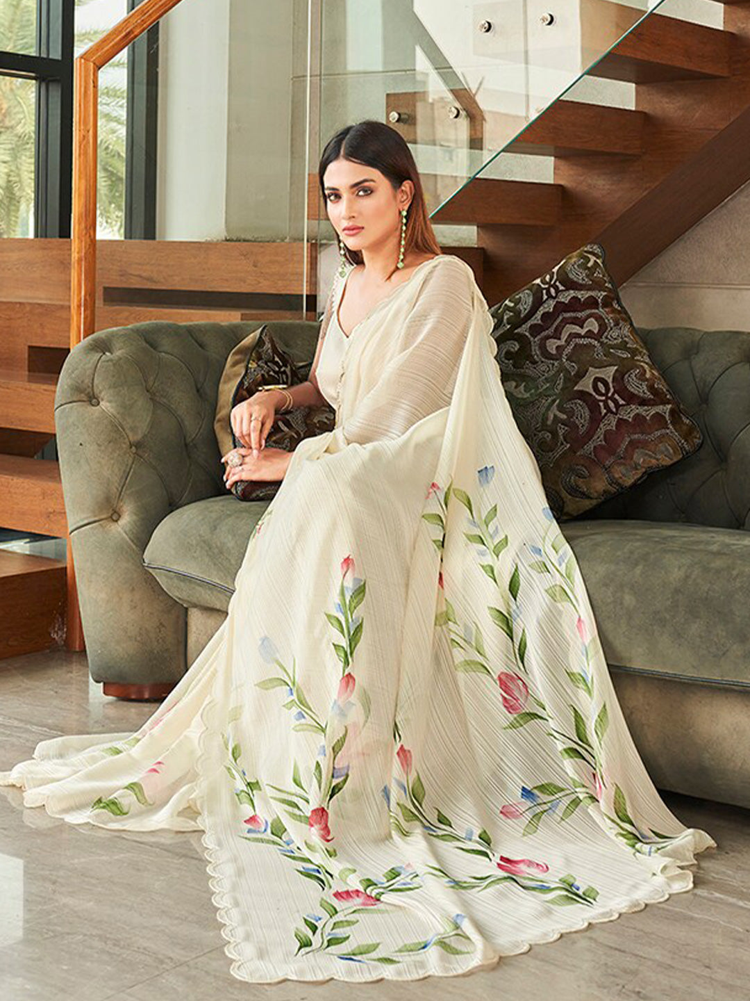 Tikhi Imli Embellished Floral Saree | Grocsy
