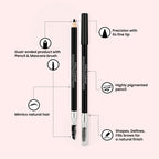 Miss Claire Waterproof Eyebrow Pencil With Mascara Brush - 01 Black | Grocsy