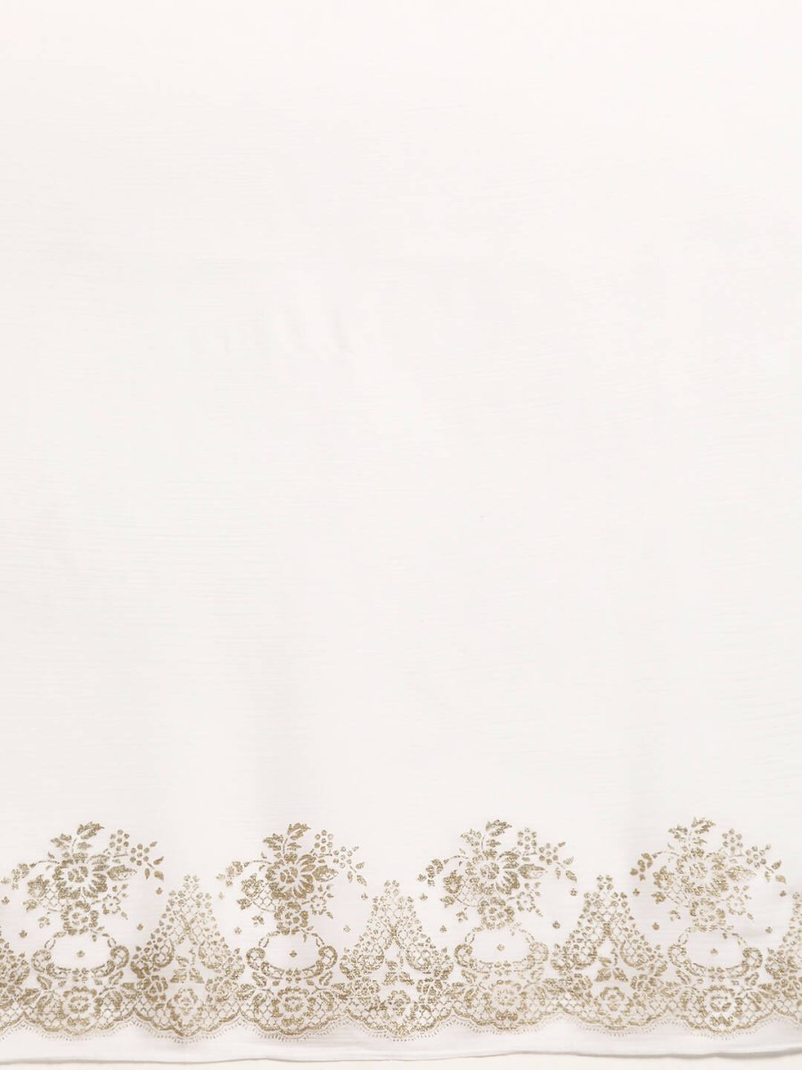 Ahalyaa Women's Traditional Semi Stitch Saree - White | Grocsy