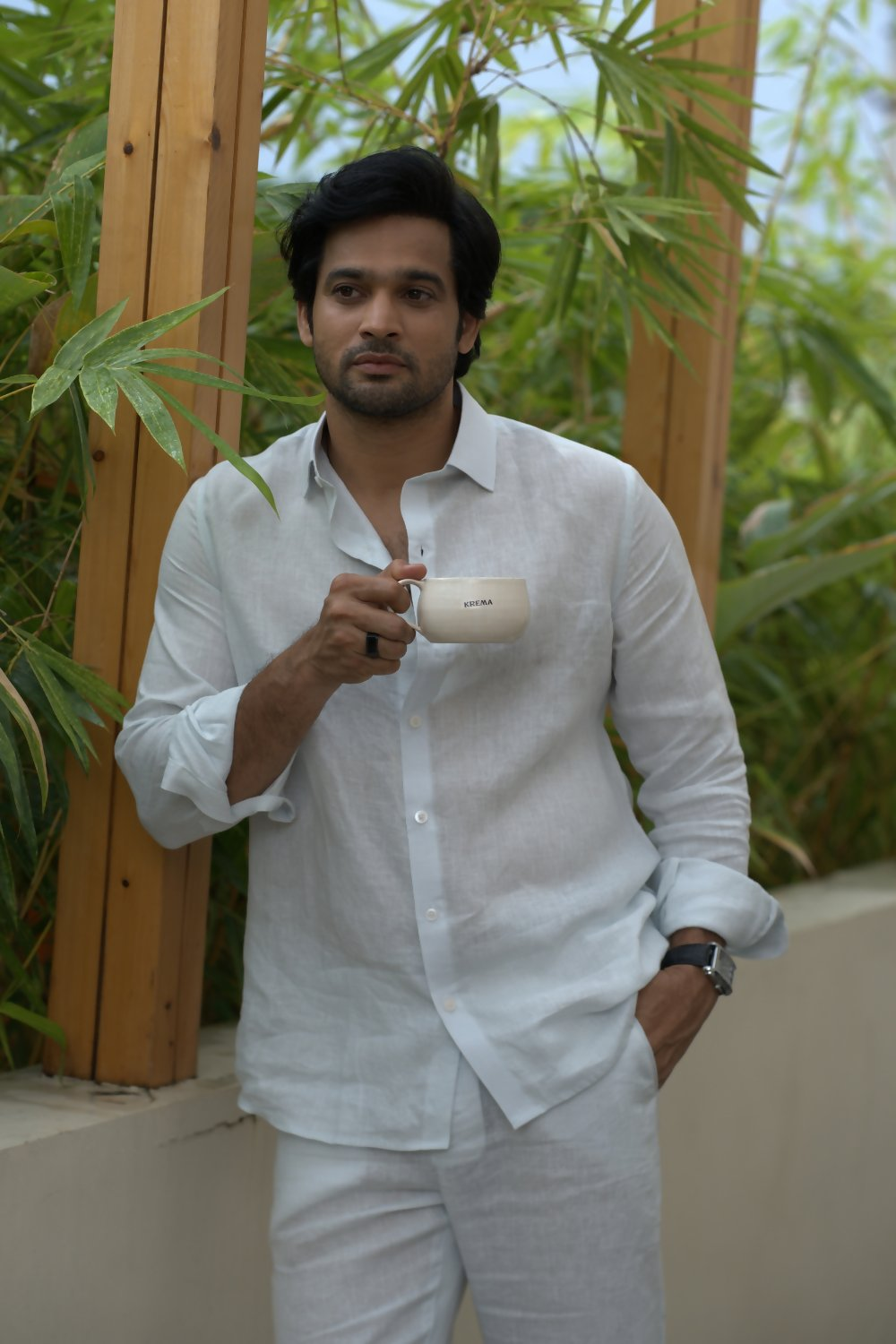 Linen Light Blue Moonlit Shirt By Hilo Design | Grocsy