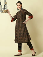 Myshka Women's Multi A-Line Kurta & Trousers | Grocsy