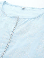Ahalyaa Women's Traditional Wea Kurta Set - Aqua | Grocsy
