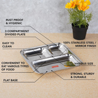 Sumeet Stainless Steel 3 in 1 Idli Wada Compartment plate - Small | Grocsy