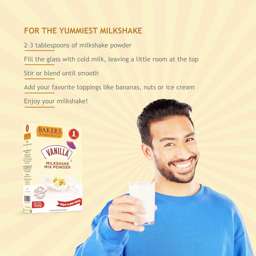 BAKERS Milk Shake Mix Powder - Vanilla Flavor | Grocsy