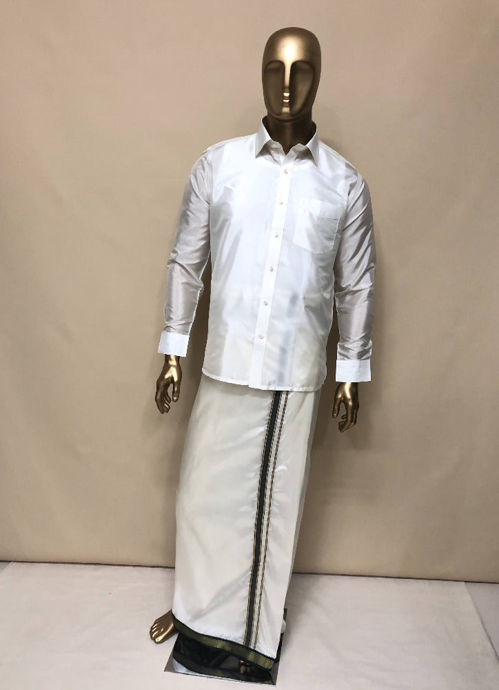 Rajavivaha Art Silk Cream Color Shirt | Grocsy