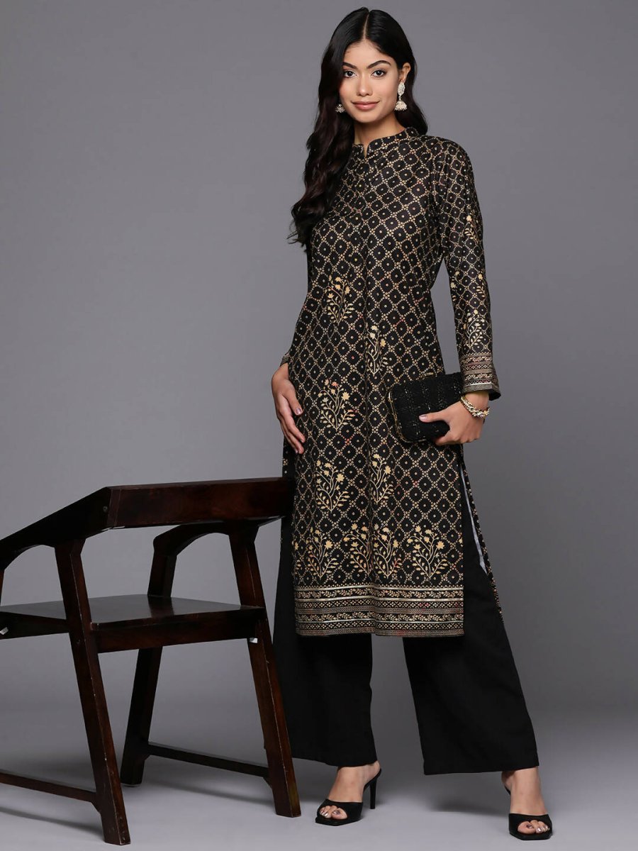 Ahalyaa Women's Traditional wear Kurta - Black | Grocsy