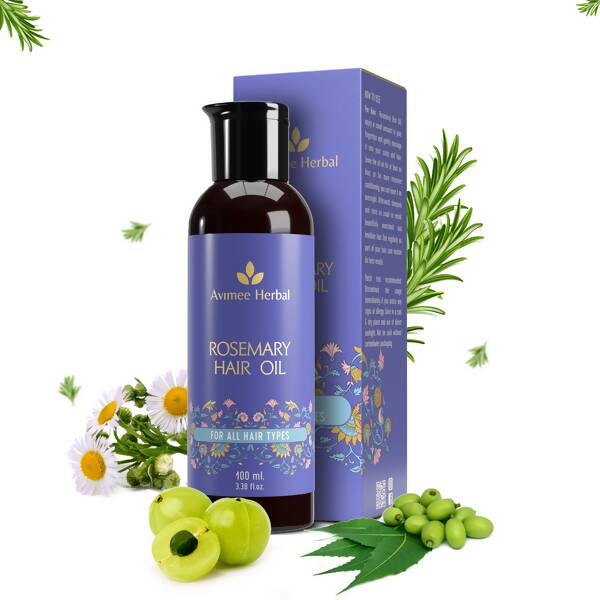 Avimee Herbal Rosemary Hair Oil For Hair Growth With Neem, Amla & Bhringraj Oil | Grocsy