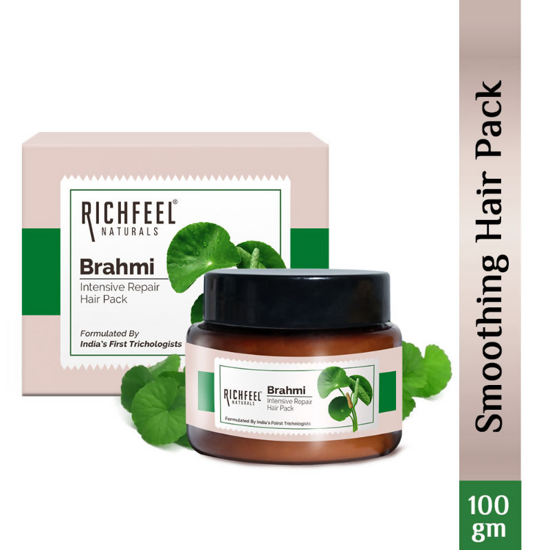 Richfeel Brahmi Hair Pack - Controls Hair Fall, Repairs Damage, Split Ends & Deeply Conditions | Grocsy