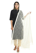 Mominos Fashion Off White Cotton Square Dupatta | Grocsy