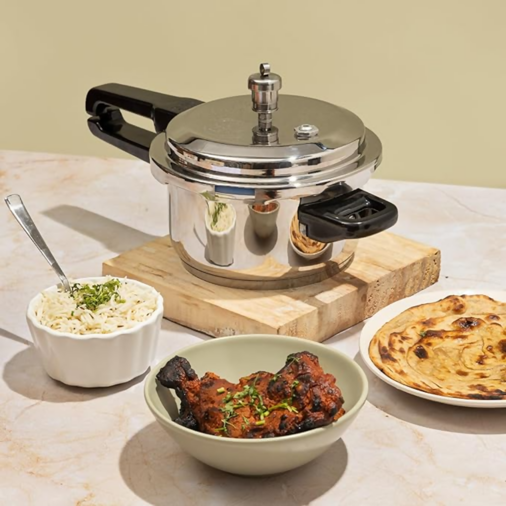 Vinod 18/8 Stainless Steel Outer Lid Pressure Cooker | Grocsy