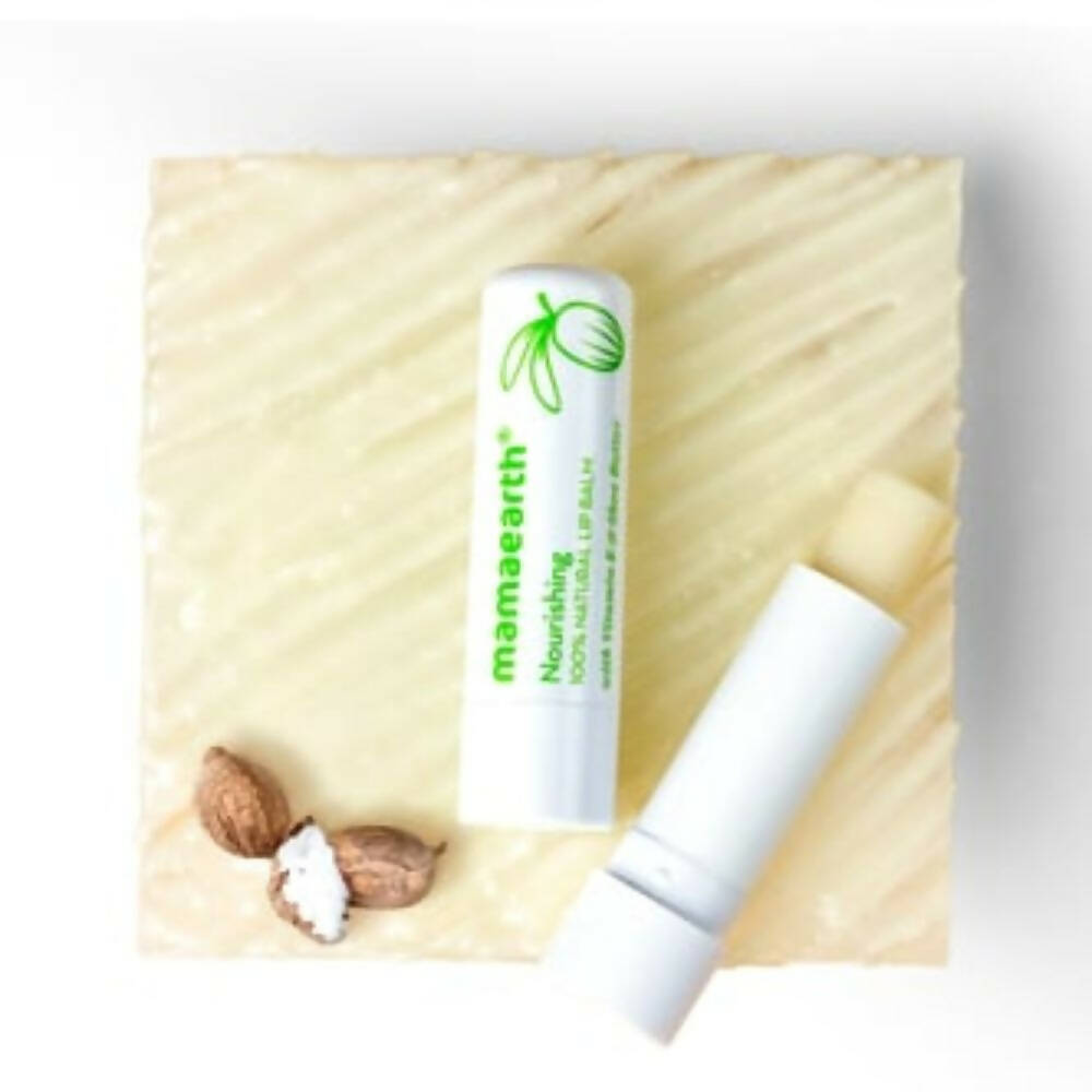 Mamaearth Nourishing 100% Natural Lip Balm With Vitamin E & Shea Butter | Grocsy