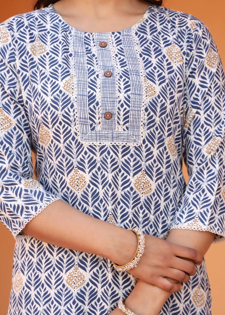 Alvano Alvano Women's 3Pcs Straight Kurti Set Printed Rayon | Grocsy