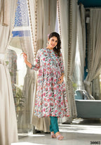 Designer Stylish Mid Night Blue Rubi Silk Stitched Suit With Dupatta - Kiyara | Grocsy