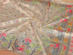 Teeya Creation New Latest Trendy Wedding Wear Pashmina Silk Saree-Cream | Grocsy