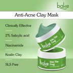 Bake Kiss The Frog Anti Acne Clay Mask With 2% Salicylic Acid & Niacinamide | Grocsy