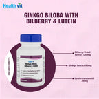 Healthvit Ginkgo Biloba Billberry And Lutein Capsules | Grocsy