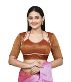 Joban Fashion Women's Rust Embroidered Stitched Blouse | Grocsy