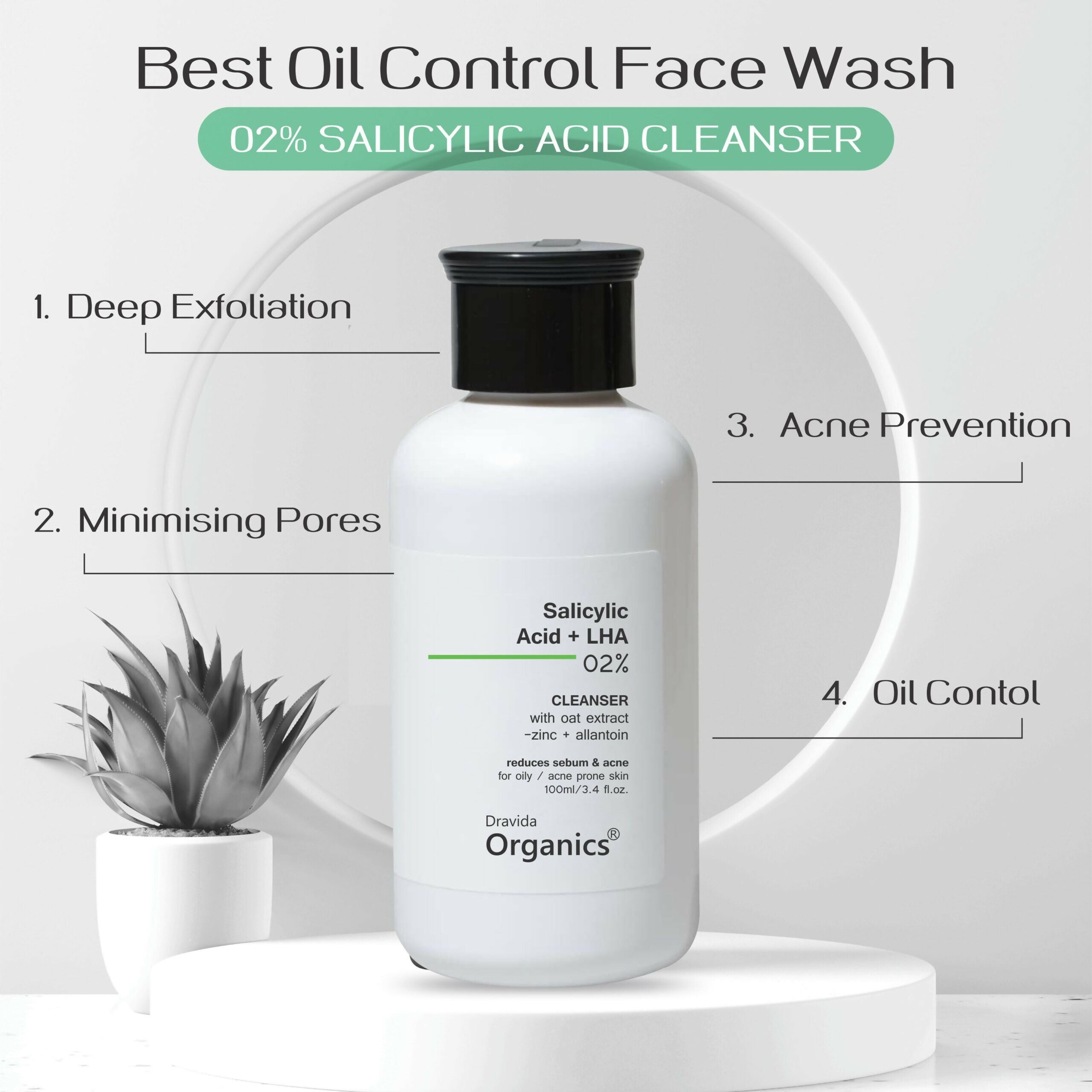 Dravida Organics 2% Salicylic Acid Face wash | Grocsy