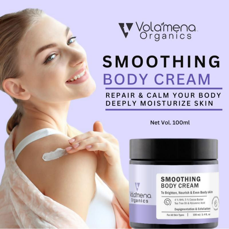 Volamena Smoothing Body Cream With AHA & Cocoa Butter | Grocsy