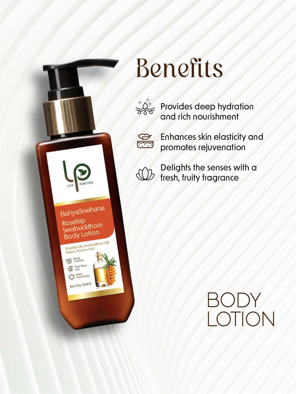 Life Purified Bahyasnehana Rosehip Seabuckthorn - Body Lotion | Grocsy