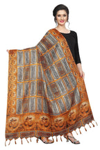 Vamika Mustard Multi Printed Khadi Bhagalpuri Dupatta | Grocsy