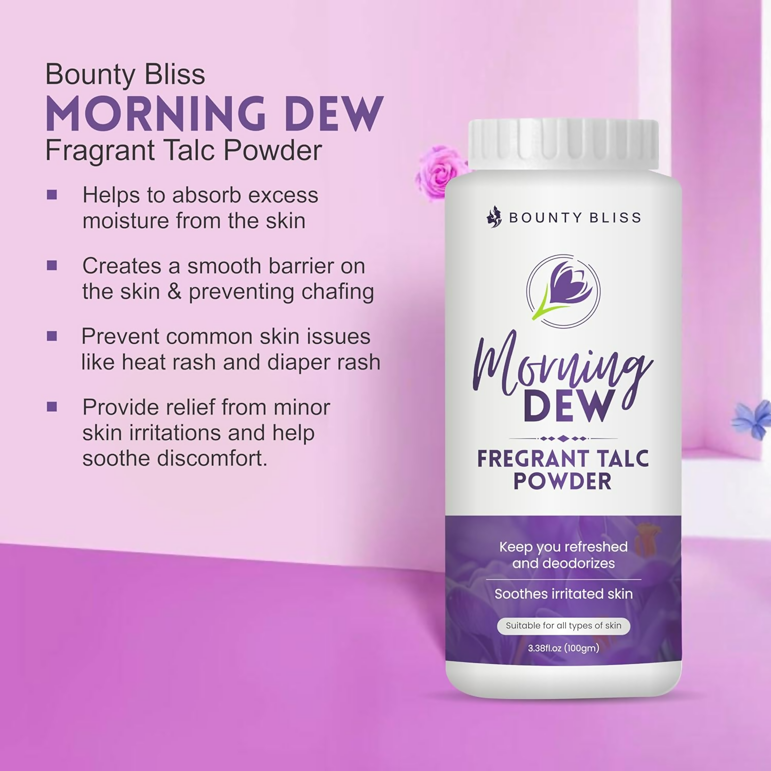 Bounty Bliss Morning Dew Talc Powder Talcum Powder | Grocsy