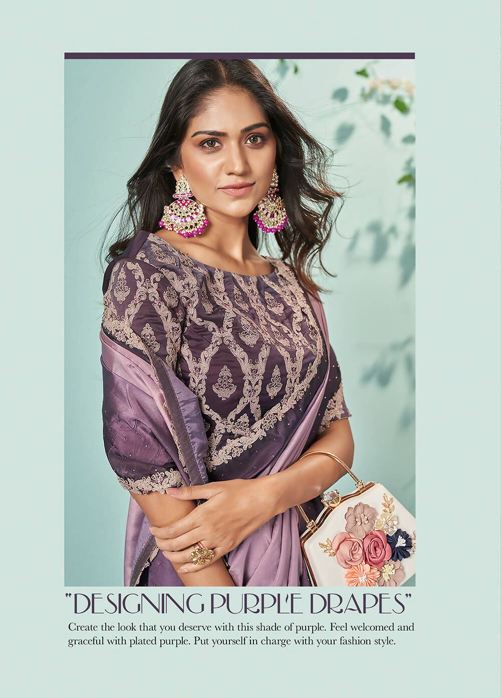 Purple Crepe Silk Solid Saree With Unstitched Blouse Piece - Norita Ikshita | Grocsy