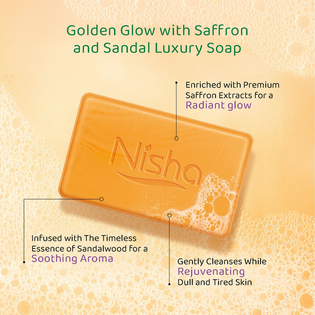 Nisha Soaps for Bath -Saffron & Sandal | Grocsy