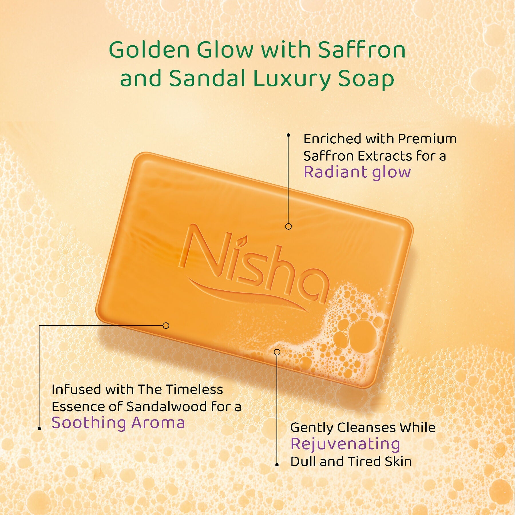 Nisha Soaps for Bath -Saffron & Sandal | Grocsy