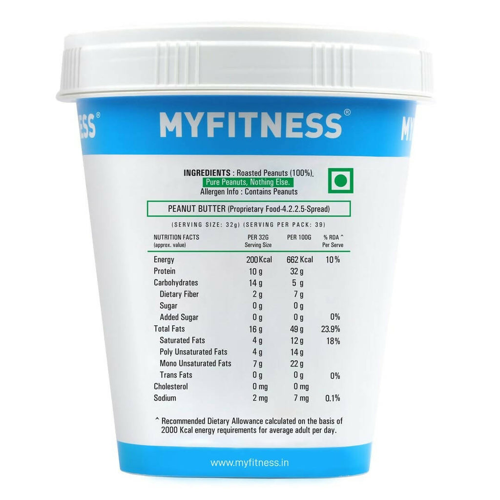 Myfitness All Natural Unsweetened Peanut Butter Crunchy